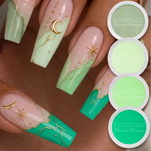 Collection poudre DIP "Velours de menthe" - Flavia Borges